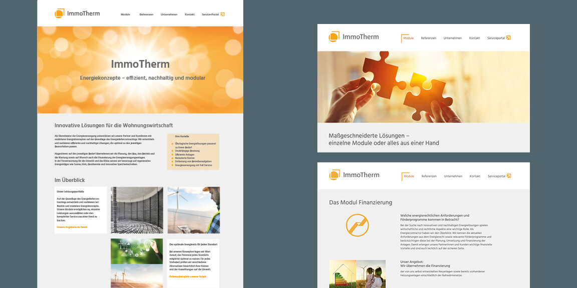 ImmoTherm - Website und Navigation